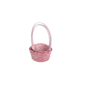   Bambusz Flor. Kerek Antikolt Piros S/3 66-44-A/PIROS - D21*H10/36cm