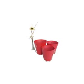   PAPÍRDOBOZ SZETT/3 AJÁNDÉK-VIRÁG 100-60/PIROS D18XH17CM 1DB