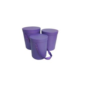  PAPÍRDOBOZ AJÁNDÉK-VIRÁG SZETT 100-48/LILA D21XH24CM 3DB 1CS