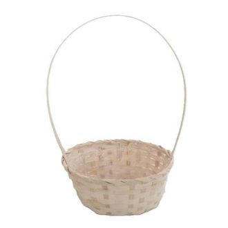   Bambusz Flor. Ovál Antikolt Kicsi 66-22-A/FEHÉR - 25*18*H10/40cm