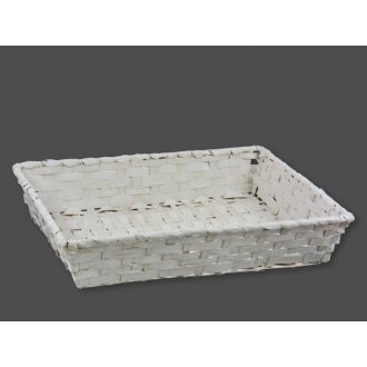 Bambusz Kosár Fehér Nagy 8-61/W - 42*31*H8cm 