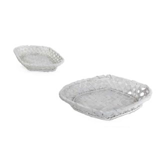 Bambusz Kosár Fehér 208-99/W - 26*19*H5cm 
