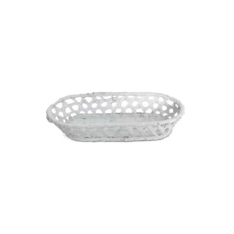 Bambusz Kosár Ovál Fehér 208-02/W - 27*15*H5cm