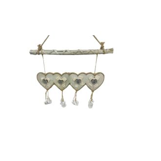 Ajtódísz 4-Es Szív Szürke 210-ADF-6 - 40*H28/50cm