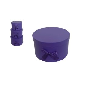   PAPÍRDOBOZ SZETT/3 AJÁNDÉK-VIRÁG 100-25/LILA D15XH8CM 1DB