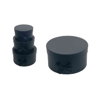  Ajándék-Virág Papírdoboz Szett/3 100-25/FEKETE - D15*H8cm