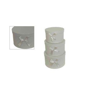   Ajándék-Virág Papírdoboz Szett/3 100-25/SZÜRKE - D15*H8cm