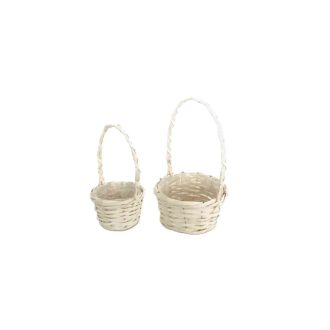 Vessző Florentin Kerek Fehér S/2 17-1-10 - D20*H10/32cm