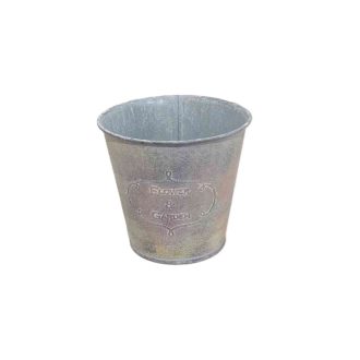 Bádog Kaspó Mosott Szürke 140-B-103 - D13*H12cm