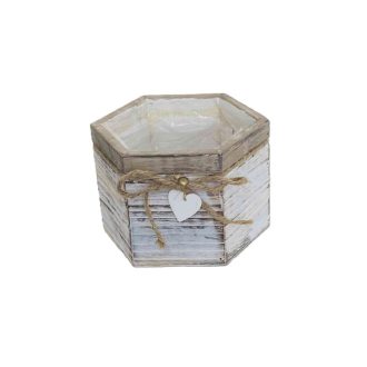 Kaspó Fából 6 Szög 140-W-603/M - D17*H12cm 