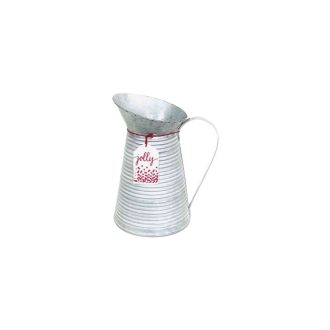 Bádog Kanna Szürke, Piros Logós 232-BK-51 - 15,5/17*H27cm