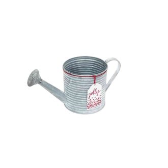   Bádog Kanna Szürke, Piros Logós 232-BK-52 - D13*H13cm 3/40
