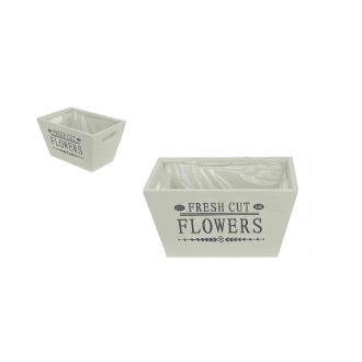 Fa Kaspó Fehér Tégla 232-W-206/M - 24*16*H13,5cm