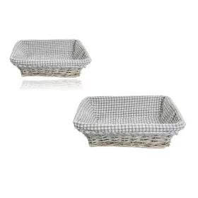KOSÁR VESSZŐ SZÜRKE KOCKÁS 68-03 33X24XH10CM 1DB
