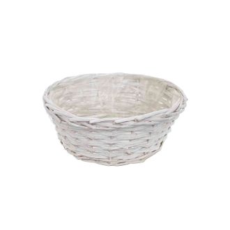 Vessző Kaspó Kerek  90-22-9/FEHÉR - D24*H10cm 