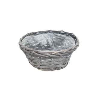Vessző Kaspó Kerek  90-22-9/SZÜRKE - D24*H10cm 