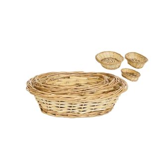 Vessző Kosár Natúr S/3 90-22-58 - 29*22*H9 , 24*16*H8 cm