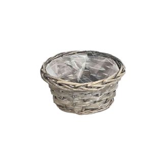 Vessző Kaspó Kerek Szürke 90-22-17/SZÜRKE - D16*H8cm