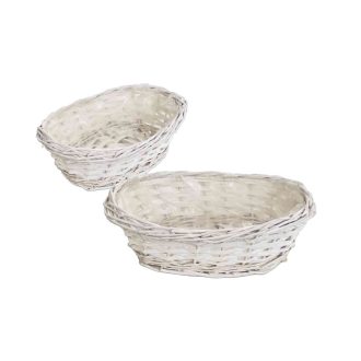 Vessző Kaspó Ovál Fehér 90-22-23/FEHÉR - 25*15*H8cm 