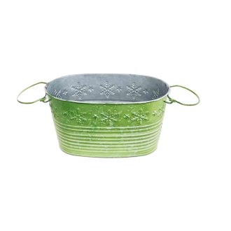 Bádog Kaspó Ovál Zöld 140-B-22-61 - 20*11*H10,5cm