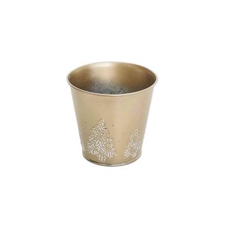 Bádog Kaspó Kerek Arany 140-B-22-21 - D13/9*H12cm