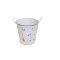 Bádog Kaspó Fehér Szivecskés 140-B-22-60/M - D15/11*H14,5cm