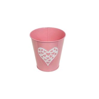   Bádog Kaspó Pink, Szív A Szívben 140-B-22-07 - D13/9*H13cm
