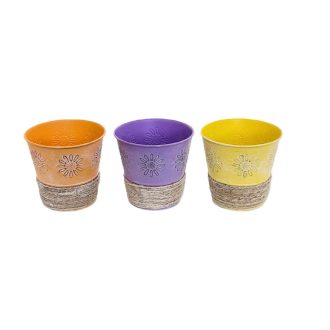  Alul Fonott Bádog Kaspó Mix 140-B-22-15 - D12/8*H11cm 120/3