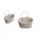 Fonott Ovális Kosár Fehér Színű 66-23-A/FEHÉR - 21*14*H11,5/20cm
