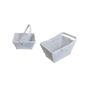   Fonott Kosár Fehér Színű Tégla Lf 66-24/FEHÉR - 19*14,5*H11/21cm