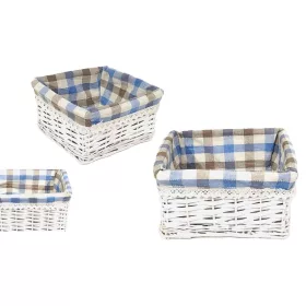   KOSÁR RATTAN FONOTT ANYAGGAL BÉLELT FEHÉR 68-902/L-30X30XH15CM 1DB