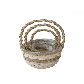   KOSÁR RATTAN FONOTT FÜLES KEREK SZETT 54-201 D26XH15/34CM 3DB 1CS
