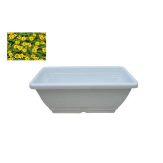 Virágláda Tálcával Magyar 40cm Fehér 