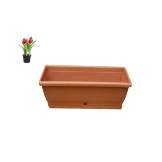 Virágláda Tálcával Magyar 40cm Terra