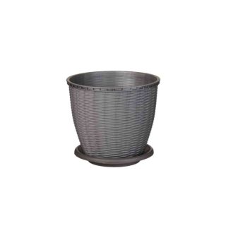 Cserép+Alátét Rattan 9 Literes Szürke