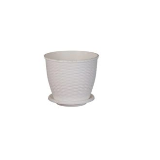 Cserép+Alátét Rattan 2.75 Literes Fehér 