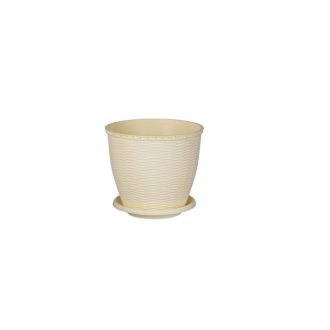 Cserép+Alátét Rattan 2.75 Literes Krém 