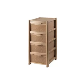SZEKRÉNY 4FIÓKOS RATTAN KRÉM 1DB