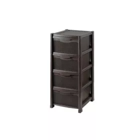 SZEKRÉNY 4FIÓKOS RATTAN BARNA 1DB
