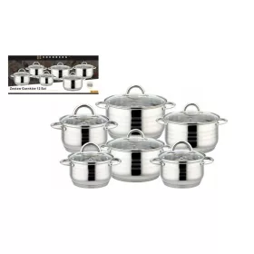   EDENBERG INOX EDÉNYKÉSZLET 12RÉSZES 6EDÉNY+6FEDŐ EB-3999 1CS