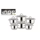 EDENBERG INOX EDÉNYKÉSZLET 12RÉSZES 6EDÉNY+6FEDŐ EB-3999 1CS