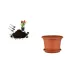 Virágcserép+Alátét Cilindro Terra 20CM 1DB