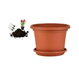 Virágcserép+Alátét Cilindro 40cm Terra