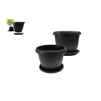 Virágcserép+Alátét Sara 17cm Antracit