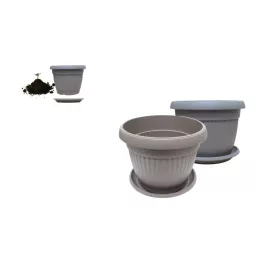 Virágcserép+Alátét  Sara Mokka  17CM 1DB