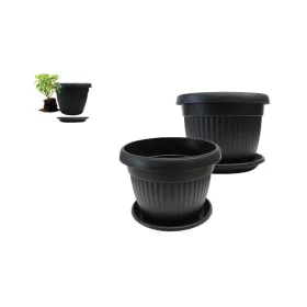 Virágcserép+Alátét  Sara Antracit 25CM 1DB