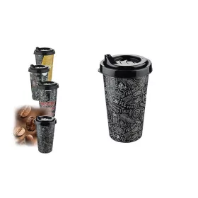 KÁVÉSPOHÁR MŰANYAG DEKOROS 400ML TP514 1DB