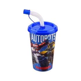 POHÁR SZÍVÓSZÁLLAL TRANSFORMERS 400ML TP513-64 1DB