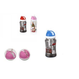 Kulacs Műanyag Szívószállal 400ml L-00500