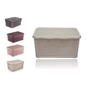 KOSÁR TETŐVEL SZÖGLETES RATTAN 2,5L 1DB